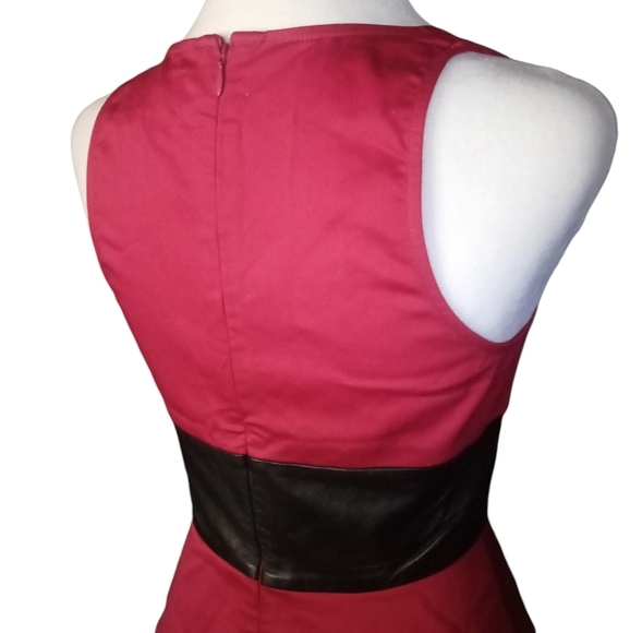 Patterson J. Kincaid Dark Hot Magenta Peplum Blouse Lambs Leather Detail Size XS - Picture 5 of 7